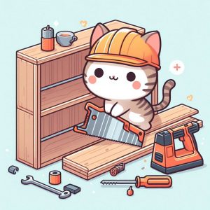 棚を解体している 実質無料