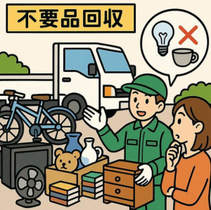 回収不可物品を丁寧に説明する業者